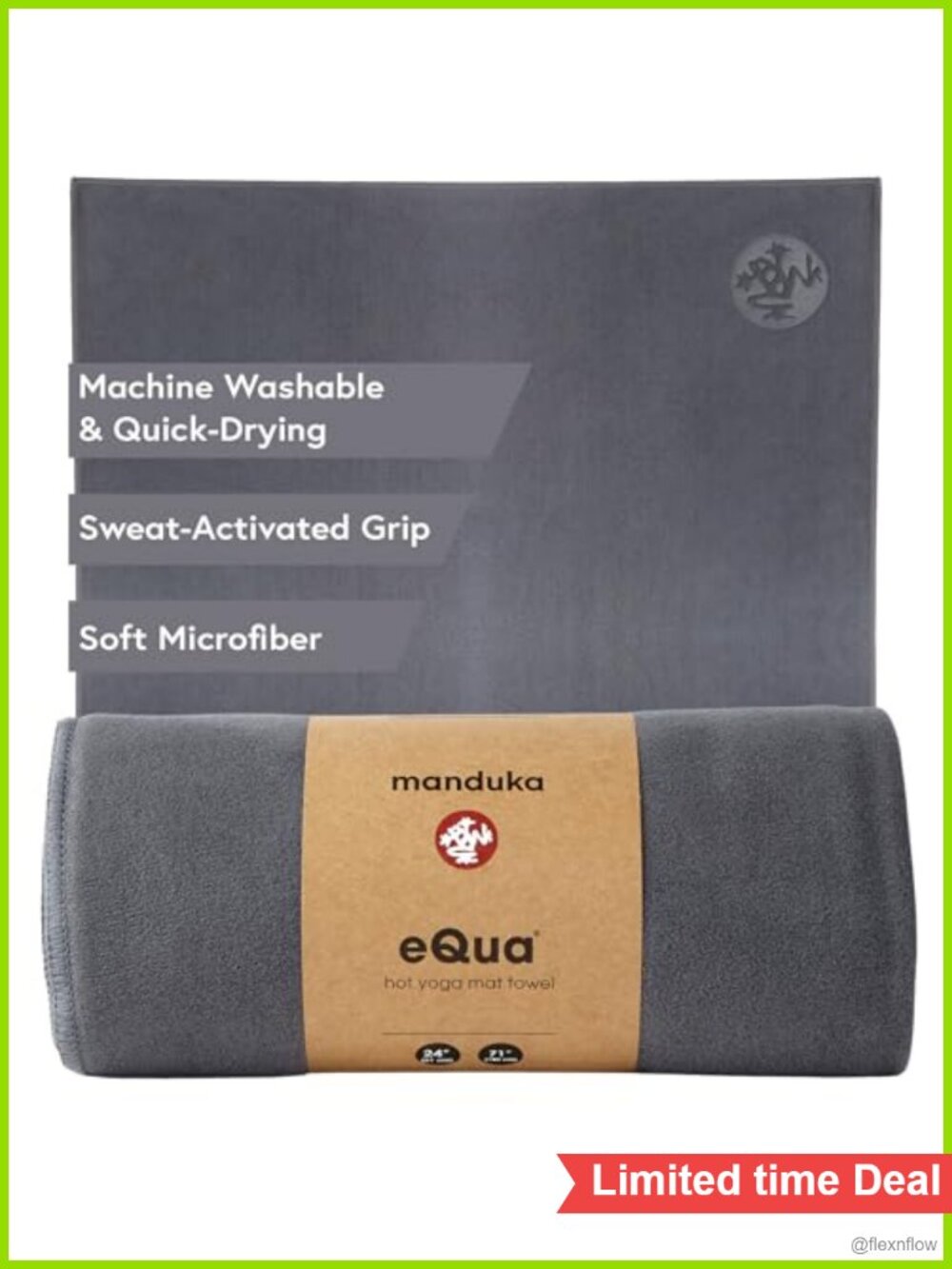 eQua Hot Yoga Mat Towel Microfiber NonSlip Quick Dry 71 x 24 in
